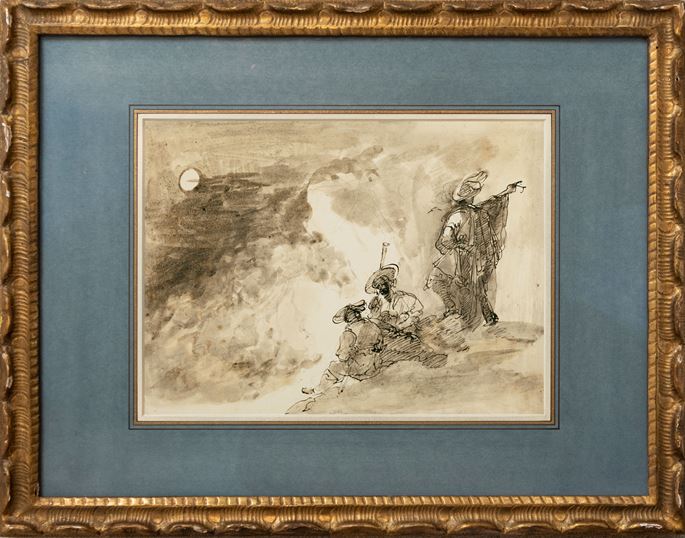 Giuseppe Bernardino BISON - Three Figures in a Moonlit Landscape | MasterArt